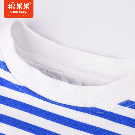 商场同款棉果果秋季新款男童圆领套头卫衣条纹小清新M312180222492 商品图7