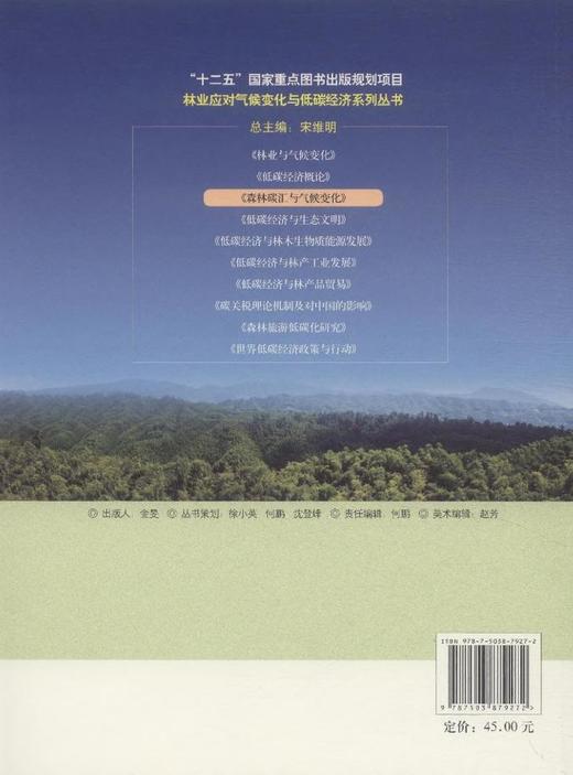 森林碳汇与气候变化/林业应对气候变化与低碳经济系列丛 7927  科技 商品图2