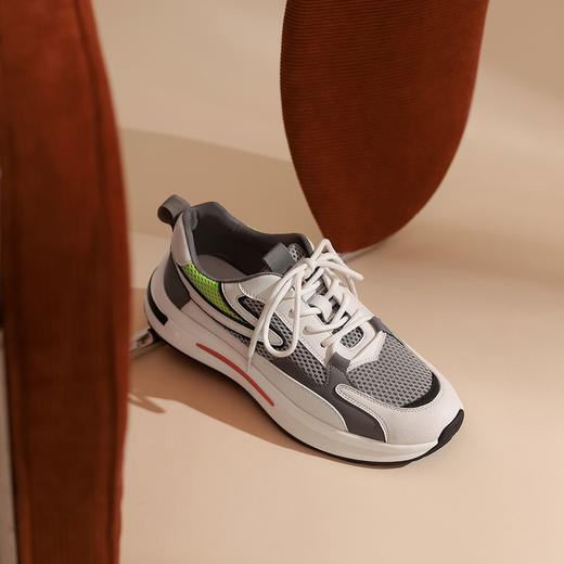 西村名物2022年秋新款拼接网面系带慢跑鞋男休闲鞋11171 商品图3