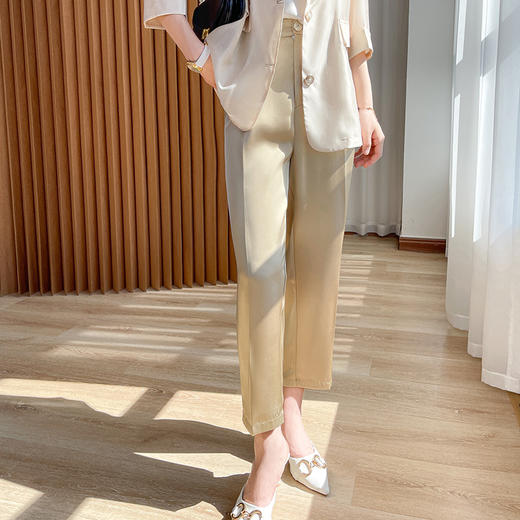 YANECINE缎面九分裤｜宽松百搭，穿搭博主都在穿 商品图1