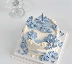 韩式莫兰迪裱花蛋糕 | 昔果