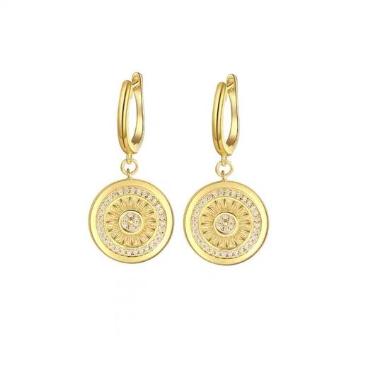 莲花瓦当耳坠金色 商品图0