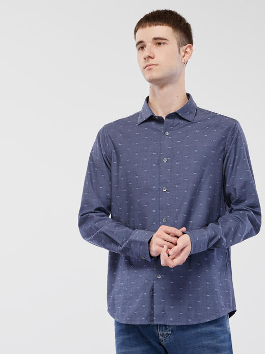 阿玛尼(ARMANI）男装奢侈品刺绣老鹰logo男士衬衫98719 商品图10