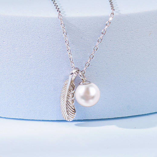 饰瑾美/无限爱意淡水羽毛珍珠项链S925银原创设计一款三戴吊坠 商品图2