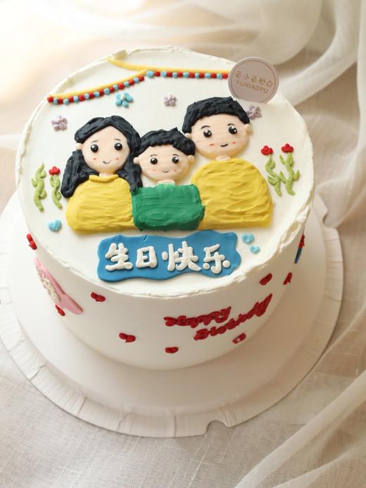 手绘一家三口生日快乐 商品图1