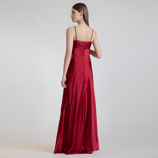 LIZZY 简约名媛风桑蚕丝吊带拖地宴会礼服连衣裙3662 商品图2