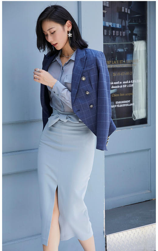 “蓝蝴蝶”半裙 优雅 高知 浪漫 少女心  J9353764A颈袖添香 商品图4