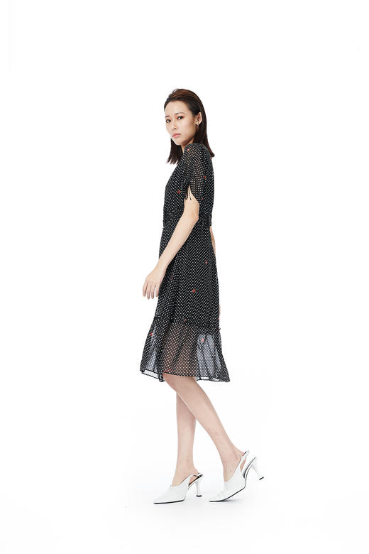 现货热销【度假V领印花裙】奇威短袖雪纺飘逸连衣裙0HC0313180 商品图2