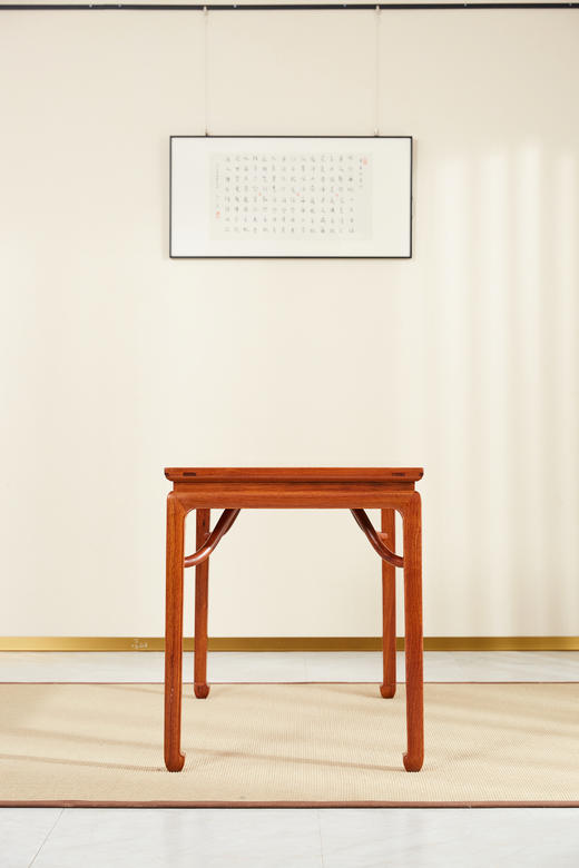 红桥红  家具严选  缅甸花梨（大果紫檀）  【128无束腰马蹄腿霸王枨餐桌两件套】 商品图5