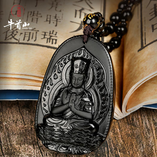 牛首山文创黑曜石吊坠十二生肖项链国潮节日礼物 商品图0