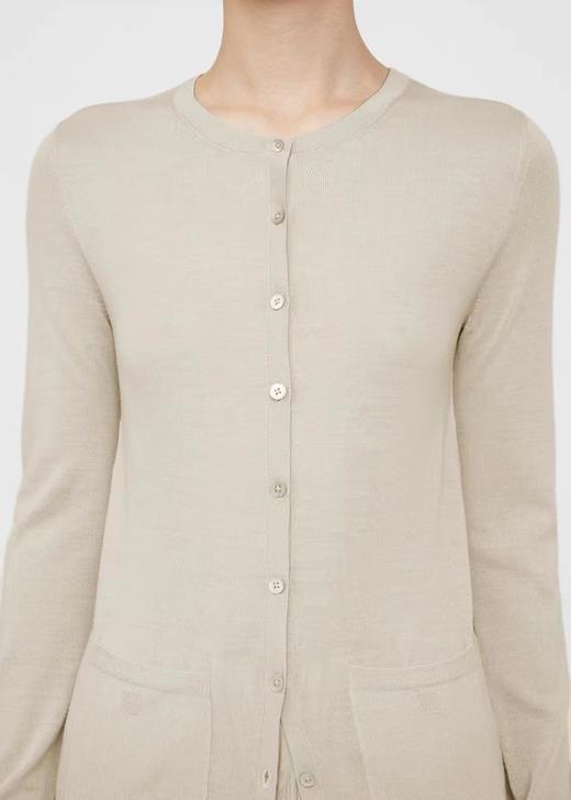 TOTEME 米灰色圆领羊毛开衫 商品图6