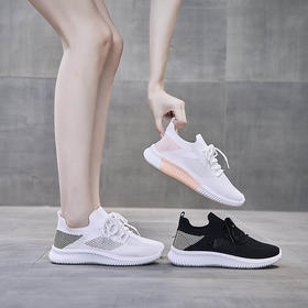 【网红推荐 百搭爆款休闲鞋！】时尚ins韩版飞织女鞋2022夏季新款学生运动鞋透气健身跑步休闲F09飞织 显高显瘦显腿长