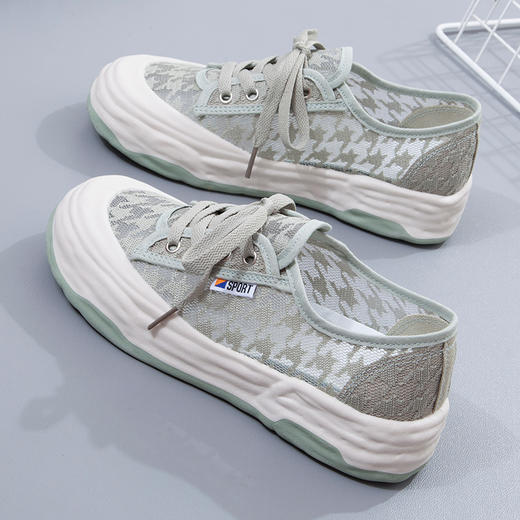 小红书热荐~新款网面小白鞋2022夏季新款女学生ins潮平底松糕板鞋女休闲透气8893 商品图2