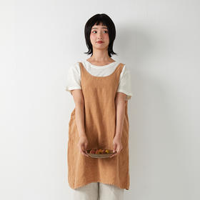 麻+汉麻围裙赭石 厨房园艺 纯麻质地 可做外搭裙