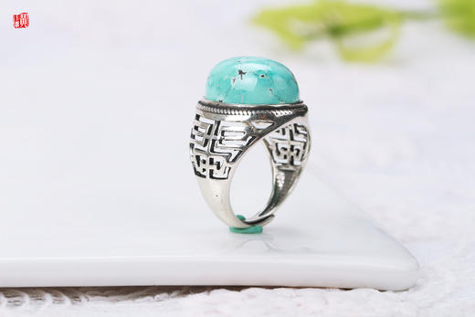 绿松戒指，925银镶 商品图2