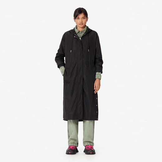KENZO 高田贤三 女士中长款字母印花连帽外套 黑色 F962 OU045 567 99 商品图3