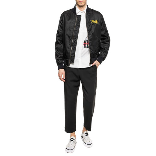 KENZO 高田贤三 男士小老虎徽标刺绣拉链外套 黑色 F955 BL191 1NB 99 商品图3