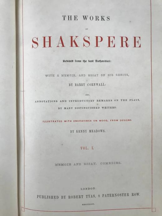 他把理查三世画成猪！1843年 莎士比亚作品集（存2卷） 肯尼·梅多斯近千幅版画插图 真皮精装16开 商品图2