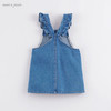 马克珍妮春装 女童花边袖纯棉牛仔背带裙 儿童裙子221777 商品缩略图1