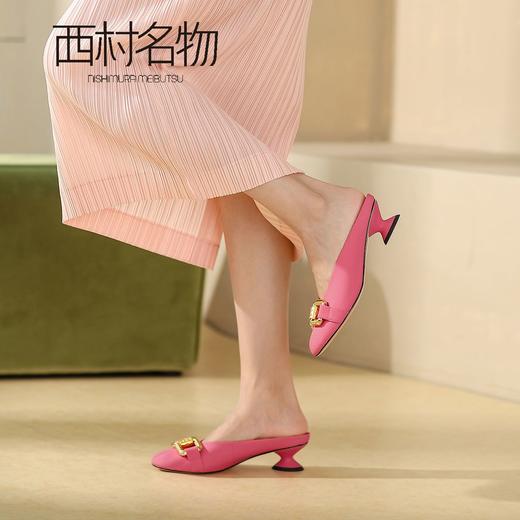 西村名物2022夏季新款单鞋女复古小众设计穆勒拖11531 商品图2
