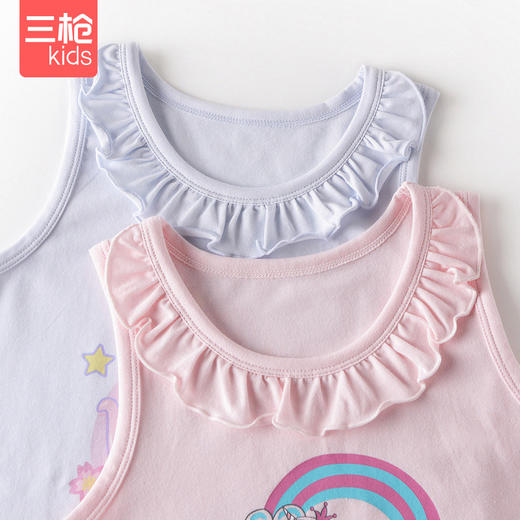Threegun三枪 【舒肤弹力棉】女童打底儿童背心（两枚装）-39074A011 商品图9