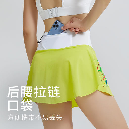 科里芙 假两件印花短裙全腰围多口袋健身裙跑步运动女半身裙 商品图1