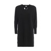 KENZO 高田贤三 女士棉质字母徽标刺绣V领长袖连衣裙 黑色 F962 RO404 814 99 商品缩略图0