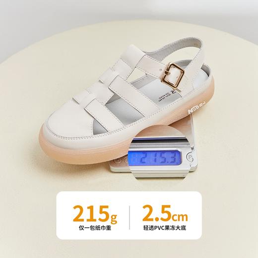 ZHR单鞋女2022年夏新款休闲罗马包头凉鞋百搭平底编织猪笼鞋 商品图6