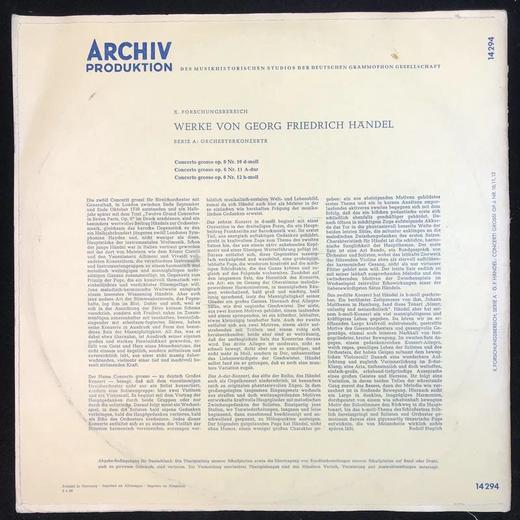 LP黑胶唱片 亨德尔《第10、11、12大协奏曲》班贝格交响乐团 弗利兹·雷曼指挥 商品图1