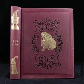 1955年7-12月 英国讽刺漫画杂志《笨拙》（含多幅彩色） 漆布精装16开