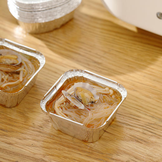 烤鸡蛋锡纸盒烧烤专用烤箱心形家用空气炸锅铝箔碗小圆一次性餐盒 商品图7