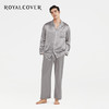 【ROYALCOVER】罗卡芙真丝素绉缎男款长袖真丝套装-中灰 商品缩略图0