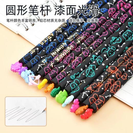 日本铅笔/小学生专用/儿童原木铅笔/初学者练字铅笔/不易断铅/趣味十二星座限定 商品图1