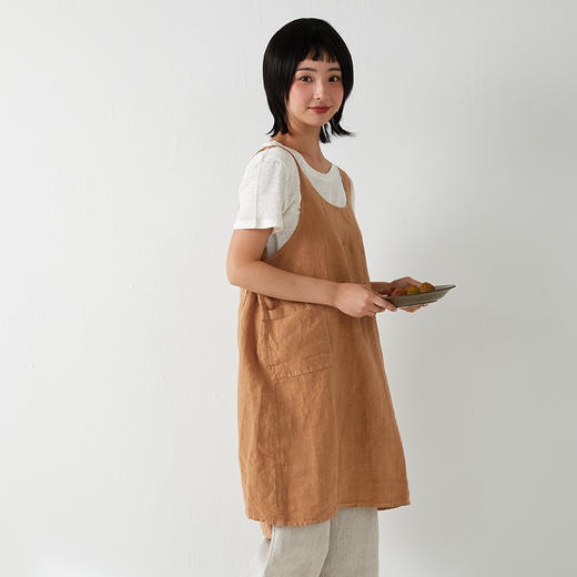 麻+汉麻围裙赭石 厨房园艺 纯麻质地 可做外搭裙 商品图1