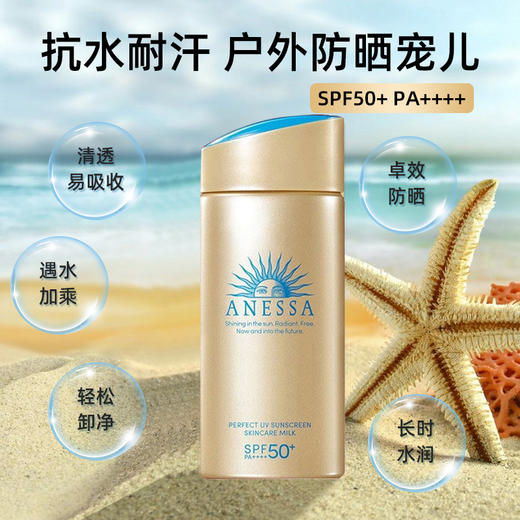 2022版ANESSA/安热沙 蓝盖安耐晒水能户外防晒乳60ml(小金瓶 安耐晒)脸部隔离防晒 商品图6