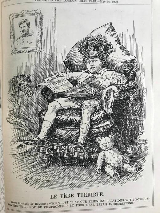 1928年1-6月 英国讽刺漫画杂志《笨拙》（含多幅彩色） 漆布精装16开 商品图10