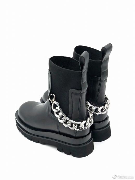 圆头发泡厚底牛皮中筒靴 商品图4