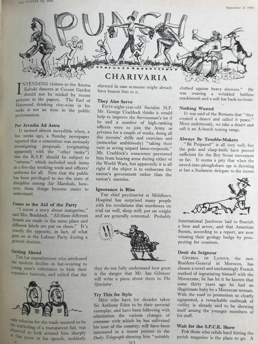 1955年7-12月 英国讽刺漫画杂志《笨拙》（含多幅彩色） 漆布精装16开 商品图10