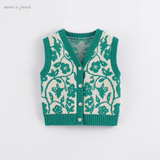 marcjanie马克珍妮秋装新款 女童时尚提花针织衫马甲221358 商品图2