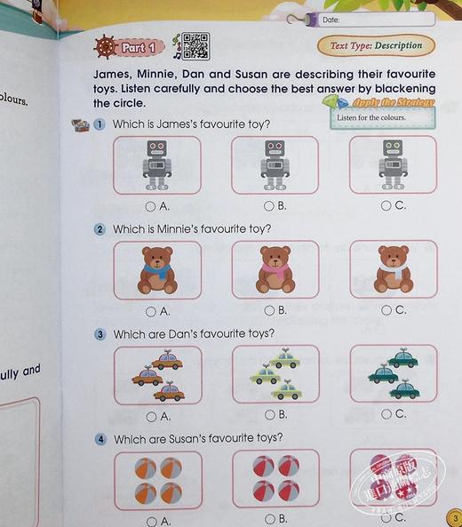 【中商原版】Athens 100 Series Listening Elect 1B 100系列听力选择考试试卷 小学1年级下 2021版 香港教育图书教图英语教辅 商品图6