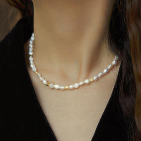 Oflye潮流饰品 天然珍珠项链女气质百搭简约锁骨链独特网红爆款配饰