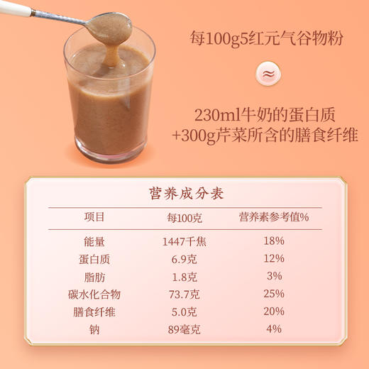 人间水蜜桃·秦老太5红元气谷物粉510g(内含17袋) 商品图4