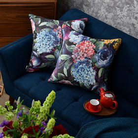 绣球花抱枕花朵贡缎靠包