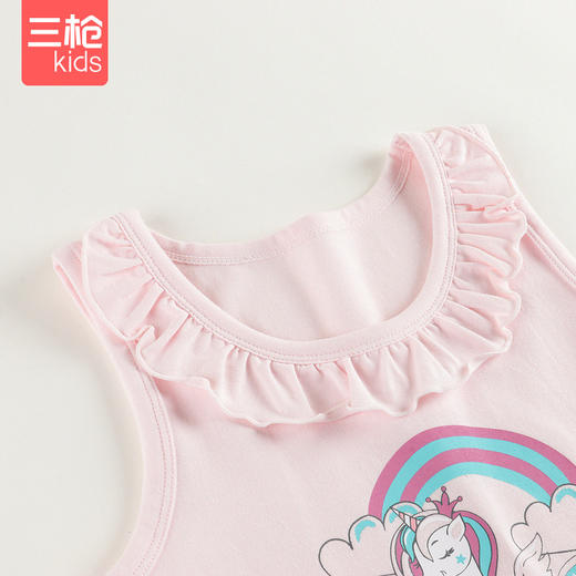 Threegun三枪 【舒肤弹力棉】女童打底儿童背心（两枚装）-39074A011 商品图2