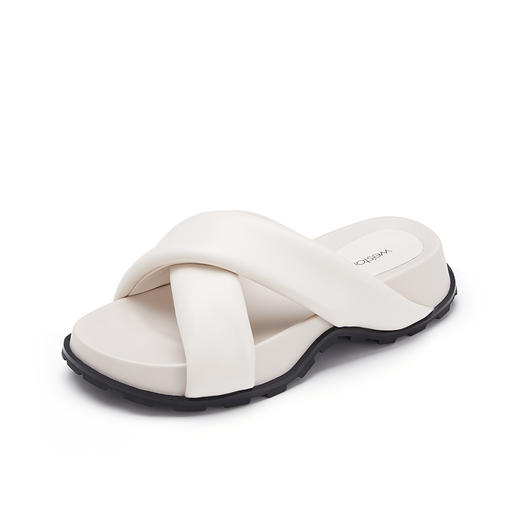 westory女鞋2022夏季新款休闲百搭软底松糕露脚舒适拖鞋W22BJ61461 商品图2