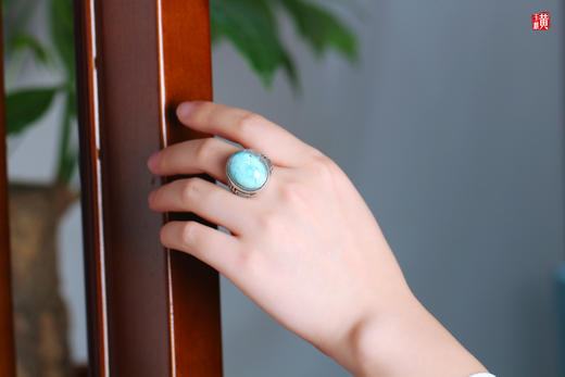 绿松戒指，925银镶 商品图6