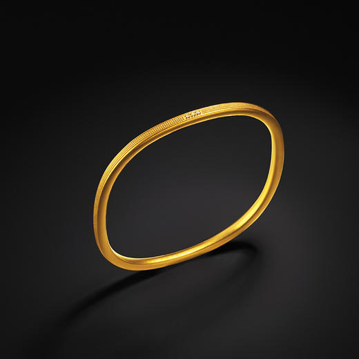 宫匠造办 金琮镯 三生有幸黄金手镯镶钻 商品图2