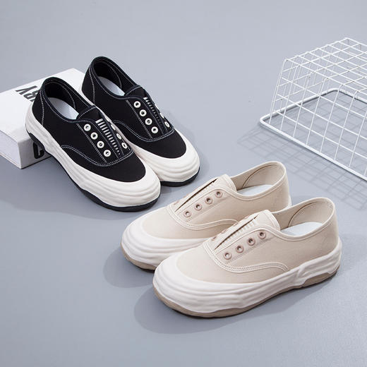 2022夏秋新款韩版学生帆布鞋女ins潮平底跑步小白鞋女休闲鞋8895 商品图0