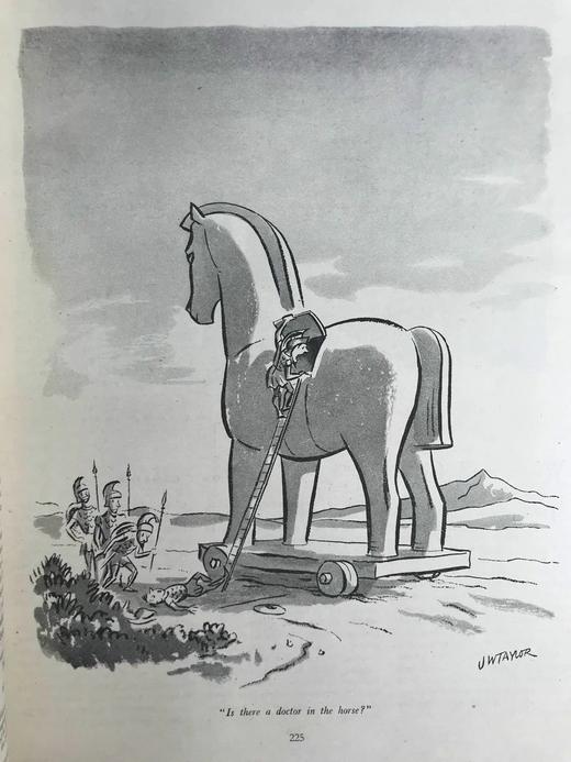 1955年1-6月 英国讽刺漫画杂志《笨拙》（含多幅彩色） 漆布精装16开 商品图9