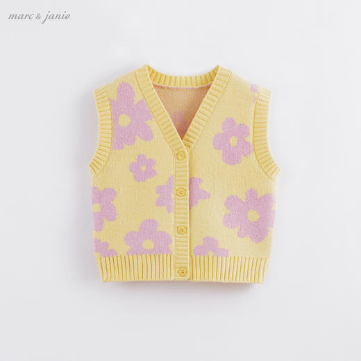 marcjanie马克珍妮秋装新款 女童时尚提花针织衫马甲221358 商品图1